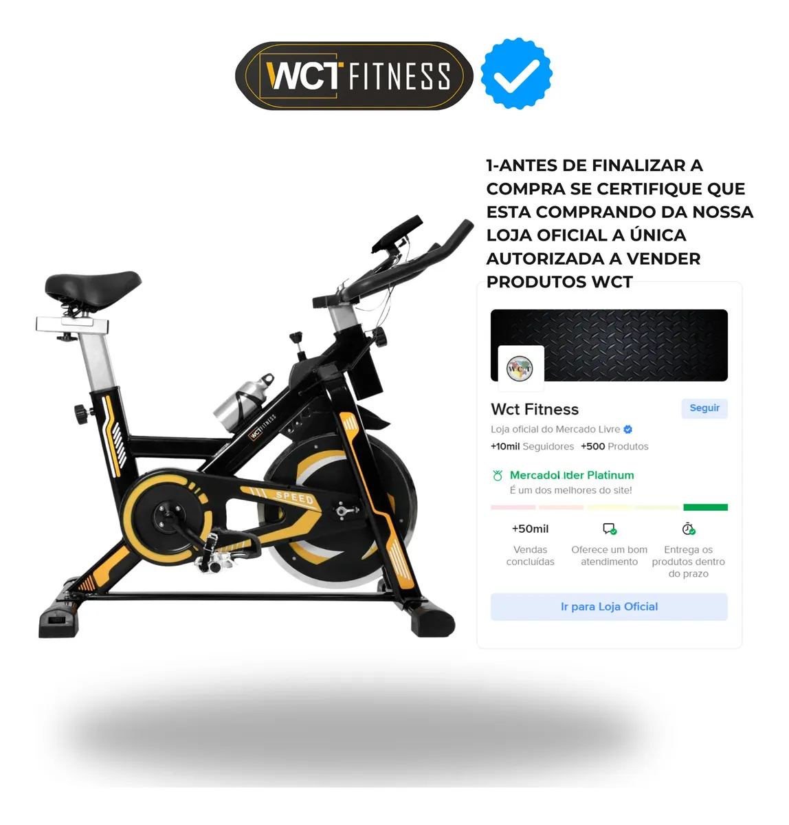 Bicicleta Spinning Com Roda De Inércia De 13kg Wct Fitness Cor Preto